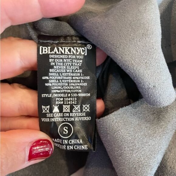 Blank NYC Gray Suede & Leather Drape Collar Jacket NWT Size Small - Picture 9 of 14